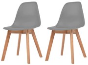 vidaXL Eetkamerstoelen 2 st kunststof grijs