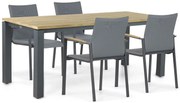 Tuinset 4 personen 180 cm Aluminium/textileen Grijs Lifestyle Garden Furniture Brandon/Riviera