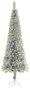 vidaXL Kerstboom met LED's smal 150 cm zilverkleurig