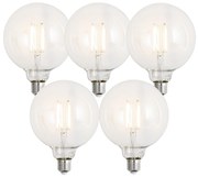 Set van 5 Smart E27 dimbare LED lampen G125 helder 7W 806 lm 2700-6500K