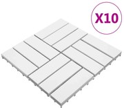 vidaXL Terrastegels 10 st 30x30 cm massief acaciahout wit