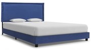 vidaXL Bedframe stof blauw 140x200 cm