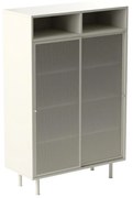 Metalen Kast Met Schuifdeuren Greige - 90x40x140cm.