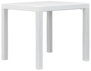 vidaXL Tuintafel 79x79x72 cm rattan-look kunststof wit