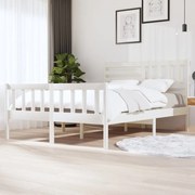 vidaXL Bedframe massief hout wit 140x200 cm