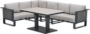 Garden Impressions Gabon - Brugge lounge dining set 5-delig - donker grijs