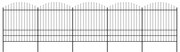 vidaXL Tuinhek met speren bovenkant (1,75-2)x8,5 m staal zwart