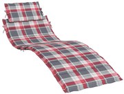 vidaXL Ligbedkussen ruitpatroon 186x58x3 cm rood