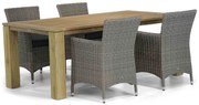 Tuinset 4 personen 200 cm Wicker Grijs Garden Collections Dublin/Brighton