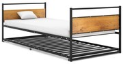 vidaXL Bedframe uitschuifbaar metaal zwart 90x200 cm