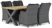 Tuinset 4 personen 180 cm Wicker Zwart Garden Collections Buckingham/Cardiff