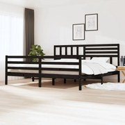 vidaXL Bedframe massief hout zwart 180x200 cm 6FT Super King