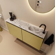 Mondiaz Ture DLux toiletmeubel 100cm oro met wastafel glace rechts met kraangat