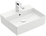 Villeroy & Boch Memento 2.0 Opzet Wastafel - 49.8x42cm - overloop - ceramic+ - stone white 4A0750RW