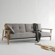 Innovation Living Splitback Frej Natural Design Slaapbank Met Eiken Armleuningen