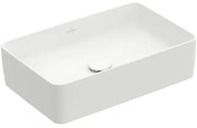 Villeroy & Boch Collaro opzetwastafel rechthoekig 56x36cm zonder overloop zonder kraangat ceramic+ stone white 4A2056RW