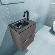 Mondiaz Ada 40cm toiletmeubel dark grey met wastafel urban links 1 kraangat