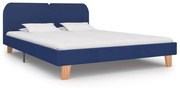 vidaXL Bedframe stof blauw 160x200 cm