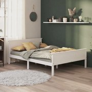 vidaXL Bedframe massief grenenhout wit 120x200 cm