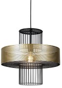 Smart hanglamp met dimmer goud met zwart 50 cm incl. Wifi G95 - Tess Design E27 cilinder / rond rond Binnenverlichting Lamp