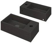 INK Versus Fontein - 36x18x9cm - wasbak links - 1 kraangat - Quartz zwart 3404133