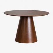 Aura Ronde Houten Eettafel Walnootfineer & Ø120 Cm & Walnootfineer - Sklum
