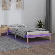 vidaXL Bedframe LED massief hout 100x200 cm