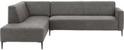 Goossens Bank Key West grijs, micro leer, 3-zits, modern design met ligelement links