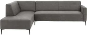 Goossens Bank Key West grijs, micro leer, 3-zits, modern design met ligelement links