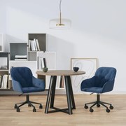 vidaXL Eetkamerstoelen draaibaar 2 st fluweel blauw