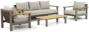 Stoel en Bank Loungeset 5 personen Aluminium/Rope Taupe  Santika Furniture Santika