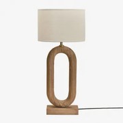 Tiberia Mangohouten Tafellamp Mangohout & Gebroken Wit Ø30 Cm - ↑25 Cm Arlina - Sklum