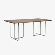 Rechthoekige Eettafel In Mdf En Roestvrij Staal Tento Walnootfineer & 200 X 100 Cm - Sklum