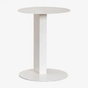 Ronde Stalen Bijzettafel (ø40 Cm) Wallace Gardenia Wit - Sklum