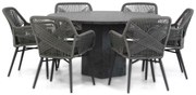 Tuinset Ronde Tuintafel 6 personen 140 cm Rope Grijs  Lifestyle Garden Furniture Advance/Graniet