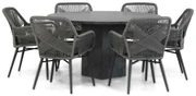 Tuinset Ronde Tuintafel 6 personen 140 cm Rope Grijs  Lifestyle Garden Furniture Advance/Graniet