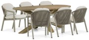 Tuinset 6 personen 240 cm Aluminium/rope Taupe Santika Furniture Santika