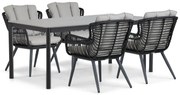 Tuinset 4 personen 180 cm Aluminium/wicker Zwart Coco Azzano/Como