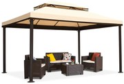 Crème tuinpaviljoen Valencia 3x6 m Garden Point