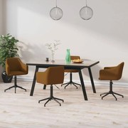 vidaXL Eetkamerstoelen draaibaar 4 st fluweel bruin