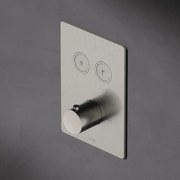 Hotbath Cobber Afbouwdeel thermostaat Rechthoek met 2 push buttons Geborsteld Nikkel PB009Q