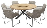 Aprilla Prado dining tuinset 160 cm rond 7 delig Pure 4 Seasons Outdoor