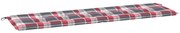 vidaXL Tuinbankkussen ruitpatroon 180x50x3 cm stof rood