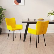 vidaXL Eetkamerstoelen 2 st fluweel geel