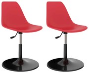 vidaXL Eetkamerstoelen 2 st draaibaar PP rood