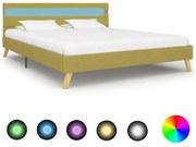 vidaXL Bedframe met LED stof groen 140x200 cm