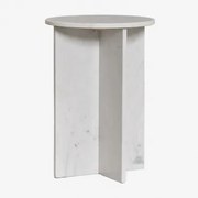 Ronde Bijzettafel Ø35 Cm In Mencia Marmer Wit Marmer - Sklum