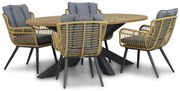 Tuinset 4 personen 200 cm Wicker/Aluminium/Aluminium/wicker Taupe Coco Azzano/Brookline