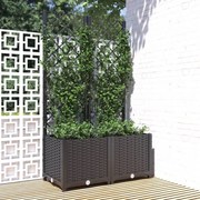 vidaXL Plantenbak met latwerk 80x40x136 cm polypropeen zwart