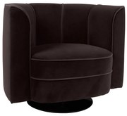 Dutchbone Flower Fluwelen Draaifauteuil Zwart